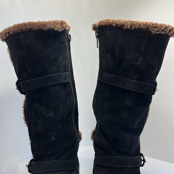 Stuart Weitzman Mid-calf Suede Moto Boots, Women’s 7.5 - Picture 3 of 13